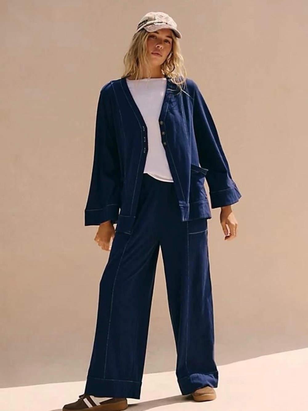Strada Trouser Co-ord by Free-est at Free People in Navy set  XS